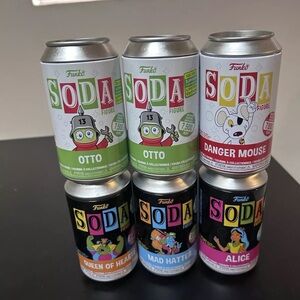 Funko Soda Collectible Figurines Alice Mad Hatter Otto Danger Mouse Queen Bundle